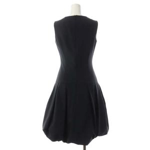 René basic バルーンワンピース ノースリーブ ミモレ丈 フレア 32 黒 ブラック
