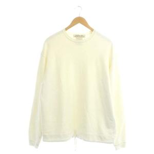 裾絞り スウェット プルオーバー トレーナー 長袖 M 白 ホワイト