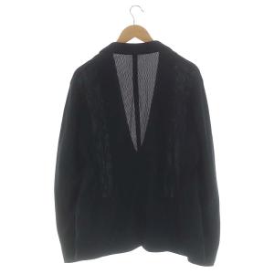 ARMANI COLLEZIONI テーラードジャケット 2B メッシュワッフル 54 ブラック