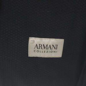 ARMANI COLLEZIONI テーラードジャケット 2B メッシュワッフル 54 ブラック