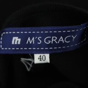 M'S GRACY ニット切替ワンピース ロング 半袖 コットン混 40 ブラック