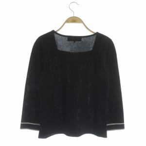 M'S GRACY リボンニット カットソー スクエアネック 長袖 コットン混 40 ブラック