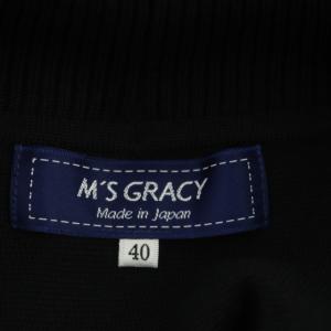 M'S GRACY 袖リボンボトルネックニット カットソー 長袖 コットン混 40 ブラック