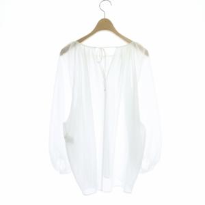 ANAYI 21SS ヨーリュータックスリーブブラウス カットソー バルンスリーブ シアー ギャザー 36 ホワイト