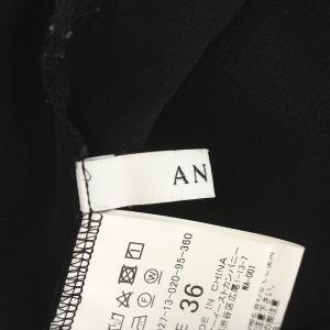 ANAYI シルクシフォンギャザーブラウス シースルー 半袖 36 黒 ブラック