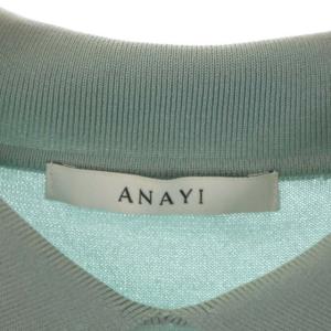 ANAYI 21SS アセテートナイロンテンジク ポロエリプルオーバー ニット カットソー 半袖 36 ミントグリーン
