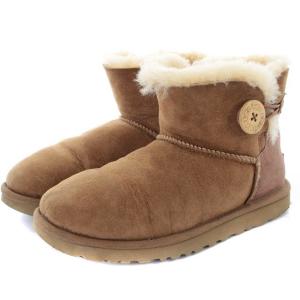 UGG australia ベイリー ショート ムートンブーツ ロゴ 24cm 茶色 ブラウン F19012J