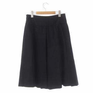 MARGARET HOWELL FOX BROTHERS インパーデットプリーツスカート ロング ウール 2 ブラック