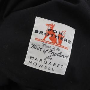 MARGARET HOWELL FOX BROTHERS インパーデットプリーツスカート ロング ウール 2 ブラック