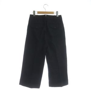 MARGARET HOWELL リネン混ワイドパンツ ハイウエスト クロップド 2 紺 ネイビー