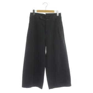 ウールコットンワイドパンツ ハイウエスト ボタンフライ 1 チャコールグレー