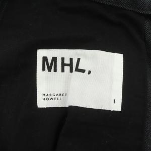 MHL. ウールコットンワイドパンツ ハイウエスト ボタンフライ 1 チャコールグレー