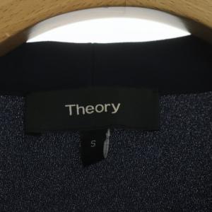 Theory 21SSCS TIE NK TOP ボータイブラウス カットソー 長袖 S ネイビー