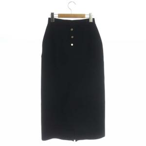 ANAYI 21SS レーヨンナイロンタイトスカート ニット ロング 36 紺 ネイビー