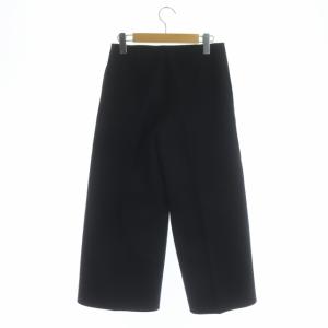 Drawer ウール ワイドプレスパンツ クロップド 36 黒 ブラック