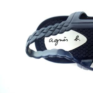 agnes b. サンダル スリングバック ラバー 38 25cm 紺 ネイビー SH