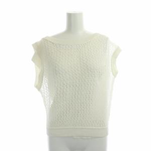 Diagram GRACE CONTINENTAL 2点セット メッシュレイヤードニット カットソー ノースリーブ クルーネック ノースリーブニット 36 白 ホワイト