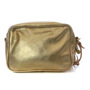 IL BISONTE ショルダーバッグ ワンショルダー ビッグロゴ タッセル レザー ゴールド色