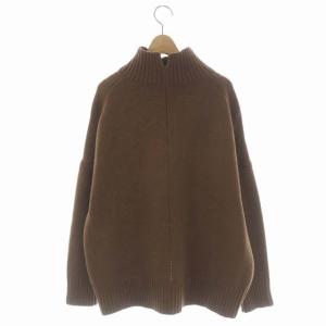 CINOH ウール モックネック ニット セーター 長袖 プルオーバー 38 ブラウン