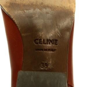 CELINE サイドゴアブーツ チャンキーヒール レザー 38 ブラウン