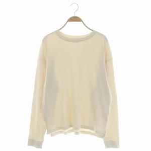 カットソー 長袖 プルオーバー ワイド クルーネック S アイボリー