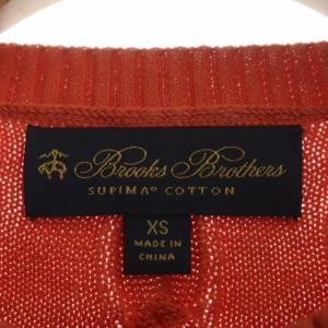 Brooks Brothers コットンクルーネックニット セーター ケーブル 長袖 プルオーバー XS オレンジ色