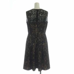 GRACE CONTINENTAL 総レース ノースリーブ ワンピース 膝丈 38 ブラック ベージュ