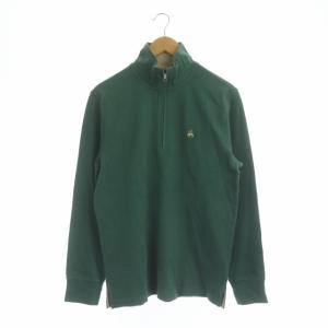 ジップアップルプルオーバートップス スウェット 長袖 S 緑 グリーン