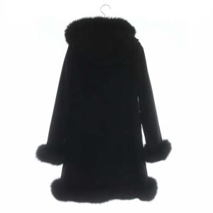 Diagram GRACE CONTINENTAL フォックスファー コート 総裏地 ウール カシミヤ混 アンゴラ混 ロング 36 ブラック