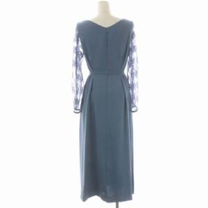 Ameri VINTAGE LACE SLEEVE REFINED DRESS F スモークブルー