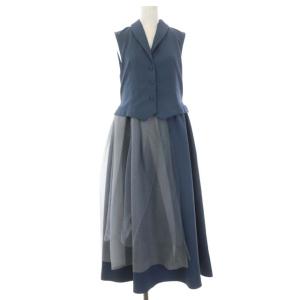 TULLE DOCKING DRESS ワンピース ドッキング チュール  F ブルー