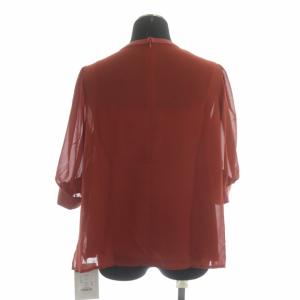 Ameri VINTAGE ブラウス トップス 半袖 パフスリーブ プルオーバー ポリエステル クルーネック F 赤 レッド