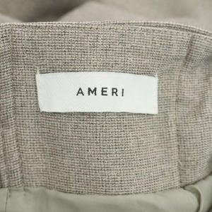 Ameri VINTAGE ウエストリボンバギーパンツ セミワイド ストレート S ライトブラウン