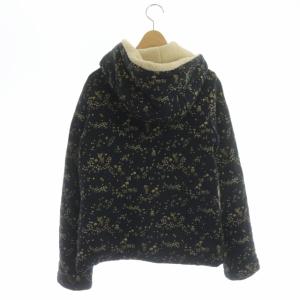 franche lippée キルティングジップアップパーカー ジャケット 長袖 総柄 M 紺 ネイビー