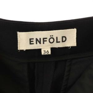 ENFOLD テーパードパンツ タック ジッパーフライ 36 黒 ブラック
