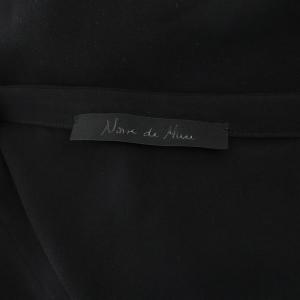 Deuxieme Classe NOIRE DE MUSE 16SS Vネック ワンピース フレンチスリーブ ドレープ ブラック
