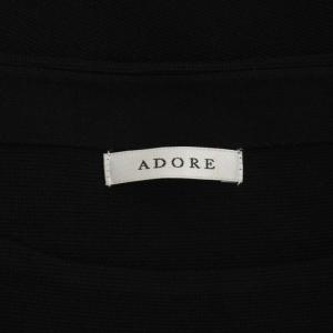 ADORE クリアミラノリボンベルト付きニット カットソー 長袖 38 黒 ブラック