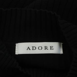 ADORE ストレッチレーヨンアシメトリーニットプルオーバー カットソー 長袖 ノースリーブ リブ 38 黒 ブラック