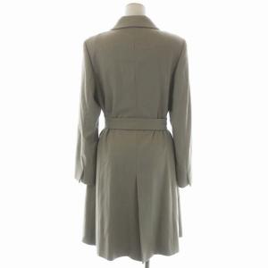 23区 ステンカラーコート ベルト付き ウール 総裏地 ロング 38 グレージュ