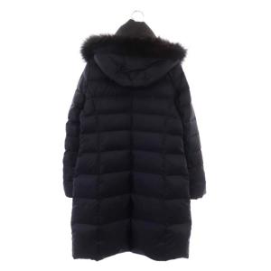 23区 シレータフタ ロングダウンコート アウター フード付き ラクーンファー 38 ネイビー