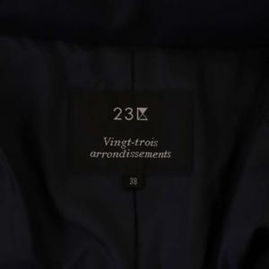 23区 シレータフタ ロングダウンコート アウター フード付き ラクーンファー 38 ネイビー