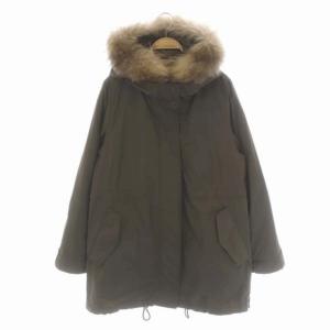 ラクーンファー ライナー付き 中綿ジャケット ジップフライ ボタンフライ 38 ダークカーキ