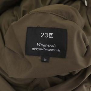 23区 ラクーンファー ライナー付き 中綿ジャケット ジップフライ ボタンフライ 38 ダークカーキ