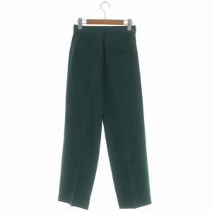 23区 21AW トリアセダルクロス ワイドタック パンツ ストレート ジップフライ ストレッチ 38 グリーン