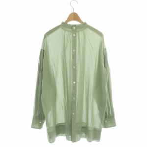 23区 VINGT-TROISARRONDISSEMENTS 22SS シアーコットンボイルフリルブラウス 長袖 フリルスタンドカラー