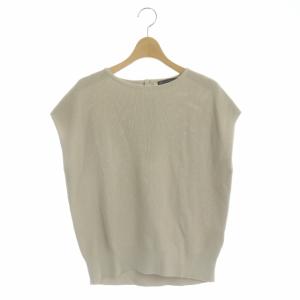 20SS フレンチスリーブ ニット カットソー プルオーバー 38 ライトグレージュ