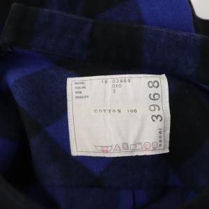 sacai カットソー 半袖 切替 バッファローチェック 3 ブラック ブルー
