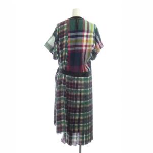 sacai 18SS ワンピース 半袖 チェック ロング プリーツ 1 マルチカラー