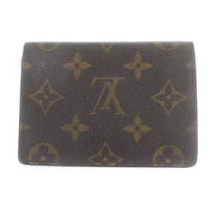 LOUIS VUITTON モノグラム ポルト ドゥ カルト ヴェルティカル パスケース カード入れ 定期入れ 茶色 ブラウン M60533