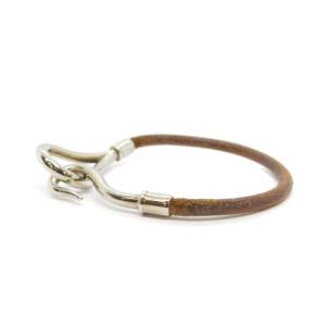 HERMES ジャンボブレスレット レザー 茶 ブラウン